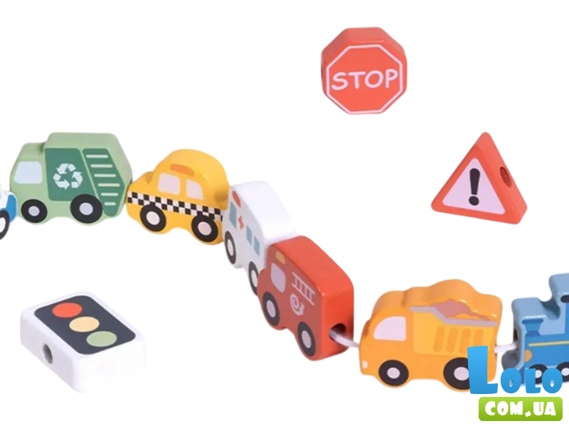 Шнуровка деревянная Транспорт, Tooky Toy