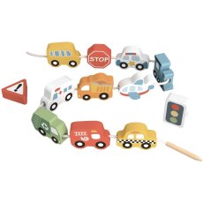 Шнуровка деревянная Транспорт, Tooky Toy
