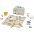 Набор продуктов на липучках деревянный Чемодан для пикника, Tooky Toy