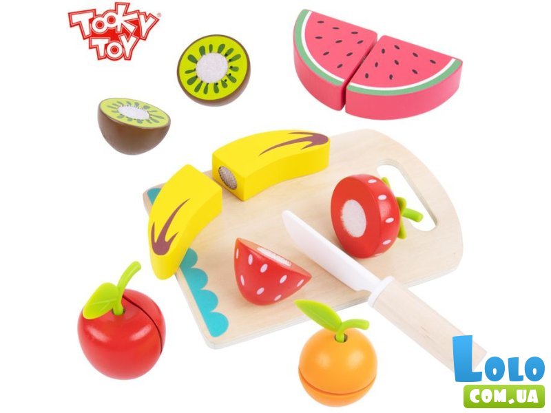 Набор фруктов на липучках деревянный, Tooky Toy (14 эл.)