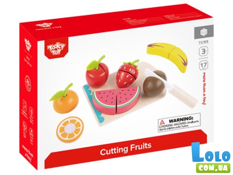 Набор фруктов на липучках деревянный, Tooky Toy (14 эл.)