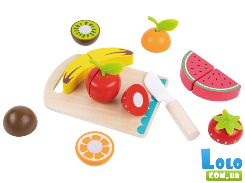 Набор фруктов на липучках деревянный, Tooky Toy (14 эл.)