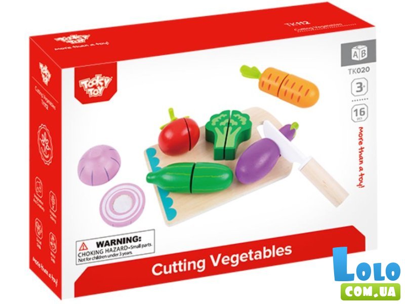 Набор овощей на липучках деревянный, Tooky Toy (14 эл.)