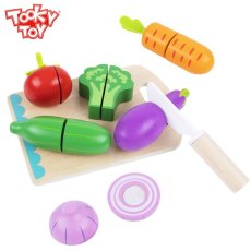Набор овощей на липучках деревянный, Tooky Toy (14 эл.)