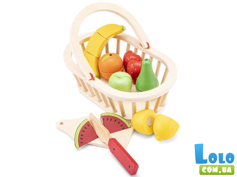 Игровой деревянный набор Корзина с фруктами, New Classic Toys