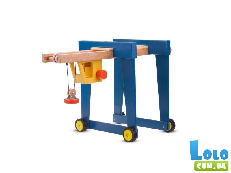 Деревянный контейнерный кран на колесах, New Classic Toys