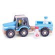 Трактор с деревянным прицепом, New Classic Toys