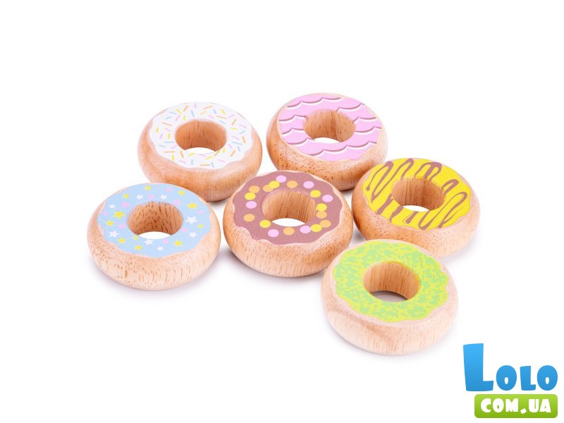 Игровой деревянный набор Пончики Донатс, New Classic Toys