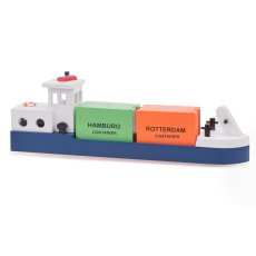 Деревянная Баржа с 2 контейнерами, New Classic Toys