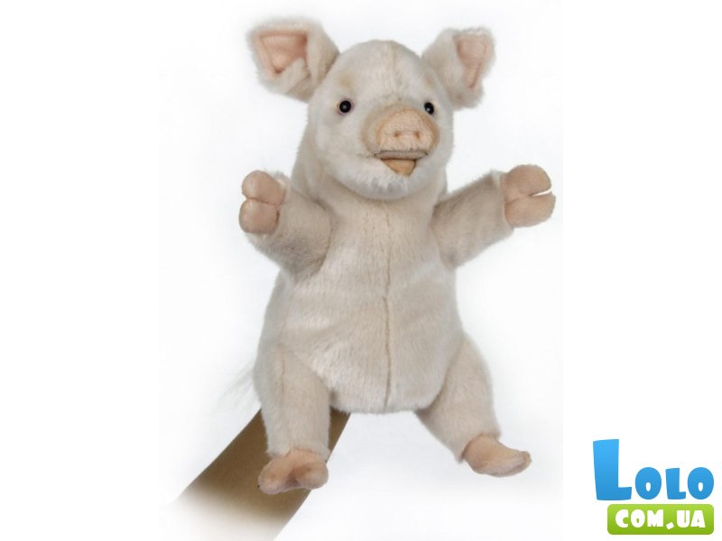 Мягкая игрушка на руку Свинка, Hansa, 25 см