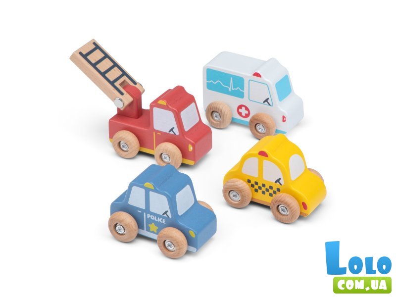 Набор деревянных машин Город, New Classic Toys