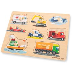 Деревянный пазл Транспорт, New Classic Toys, 8 эл.
