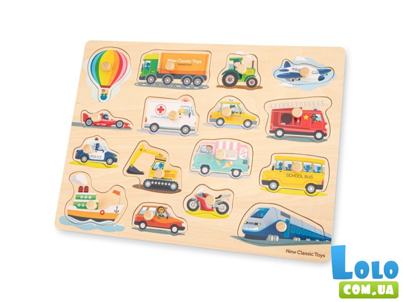 Деревянный пазл Транспорт New Classic Toys, 16 эл.