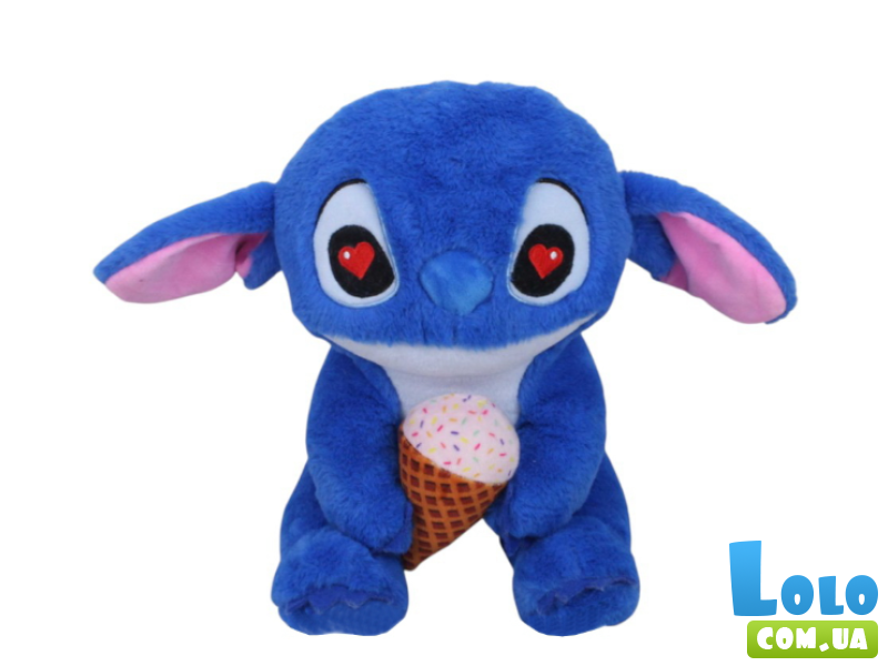 Мягкая игрушка Стич с мороженым, Копица, 30 см