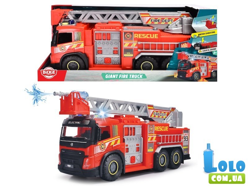 Пожарная машина Вольво с выдвижной стремянкой, Dickie Toys