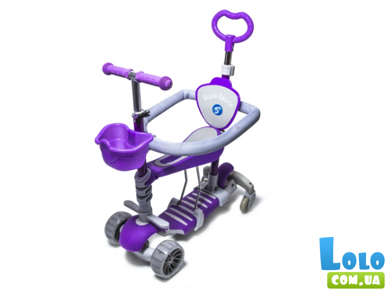 Самокат 5 в 1 Smart Full с родительской ручкой (фиолетовый)