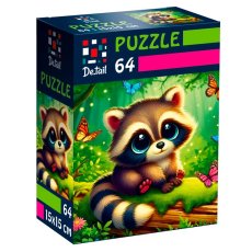 Пазлы Енот с бабочками, Vladi Toys, 64 эл.