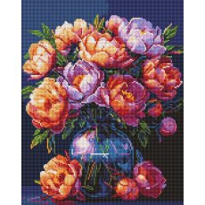 Алмазная мозаика Букет пионов, Идейка (40х50 см)