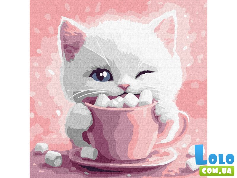 Картина по номерам Какао для котика, Идейка (30х30 см)