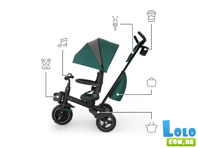 Трехколесный велосипед Spinstep 2 Plus, Kinderkraft (Green)