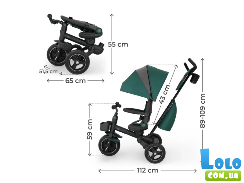 Трехколесный велосипед Spinstep 2 Plus, Kinderkraft (Green)