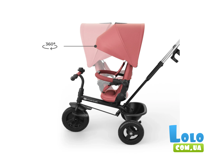 Трехколесный велосипед Aston 2 Plus, Kinderkraft (Pink)