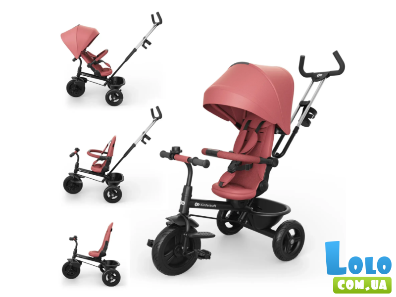 Трехколесный велосипед Aston 2 Plus, Kinderkraft (Pink)