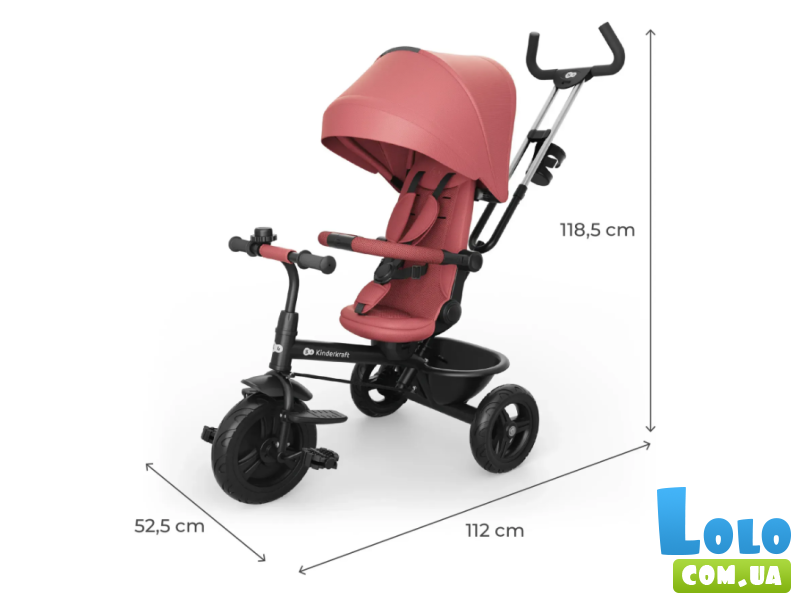 Трехколесный велосипед Aston 2 Plus, Kinderkraft (Pink)