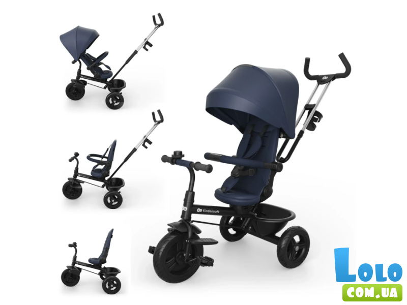 Трехколесный велосипед Aston 2 Plus, Kinderkraft (Navy)