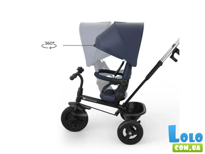 Трехколесный велосипед Aston 2 Plus, Kinderkraft (Navy)
