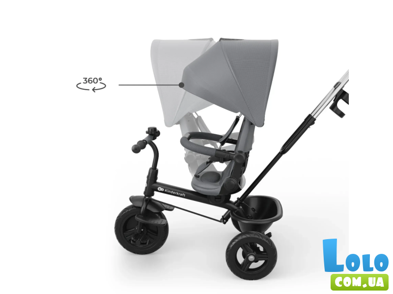 Трехколесный велосипед Aston 2 Plus, Kinderkraft (Grey)