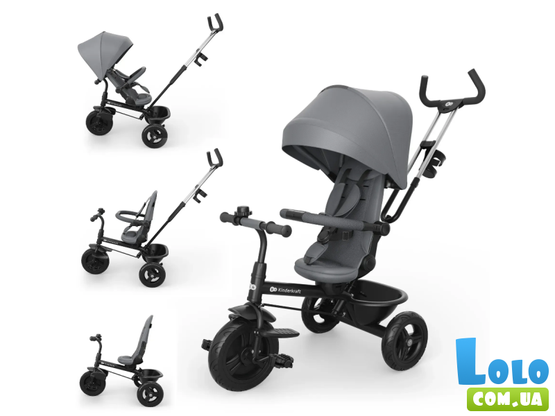 Трехколесный велосипед Aston 2 Plus, Kinderkraft (Grey)
