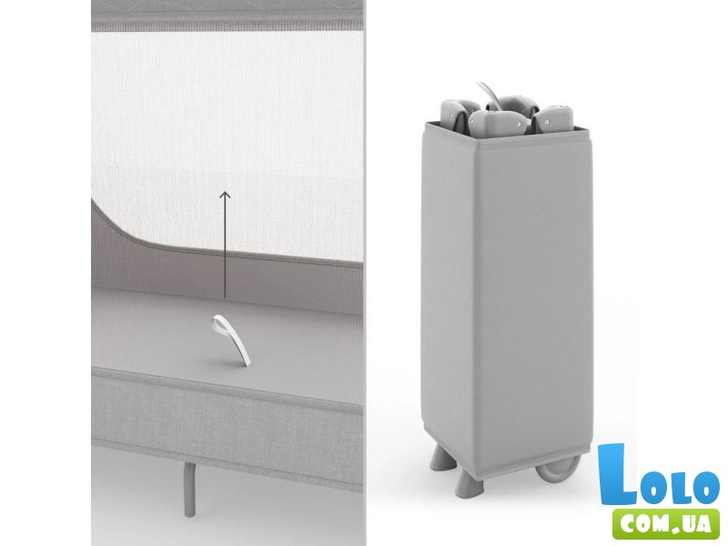 Кровать-манеж с пеленатором Leody Up, Kinderkraft (Grey)
