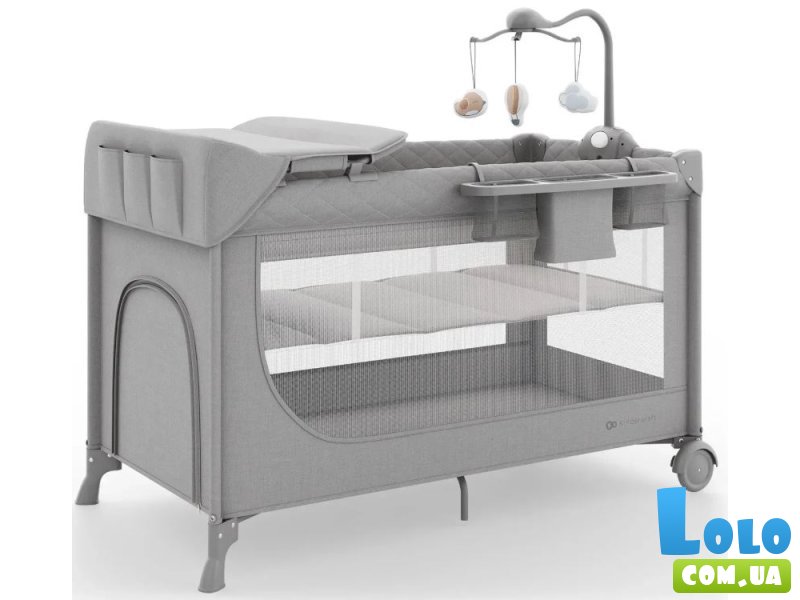 Кровать-манеж с пеленатором Leody Up, Kinderkraft (Grey)