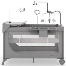 Кровать-манеж с пеленатором Leody Up, Kinderkraft (Grey)