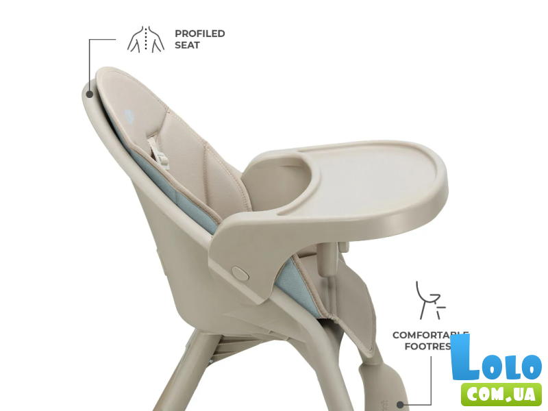 Стульчик для кормления Dinnly, Kinderkraft (Beige)