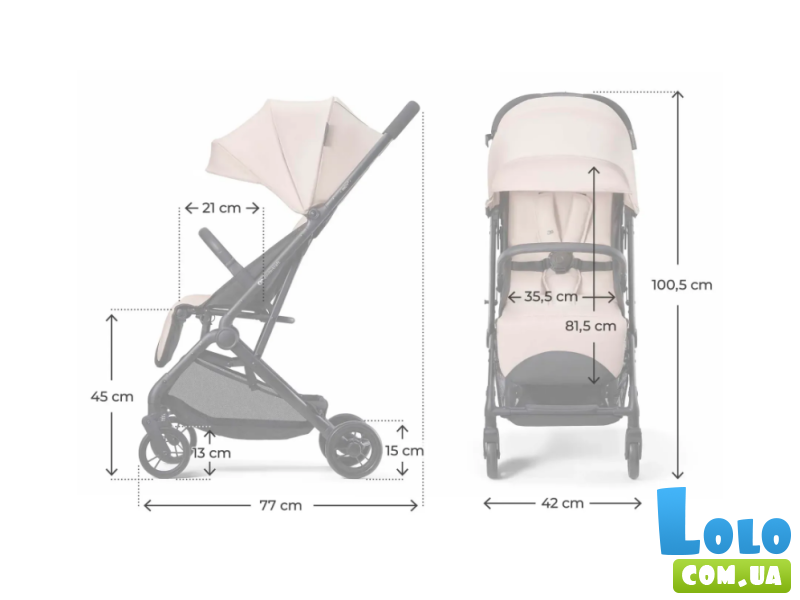 Прогулочная коляска Indy 3 Misty, Kinderkraft (Beige)