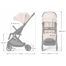 Прогулочная коляска Indy 3 Misty, Kinderkraft (Beige)