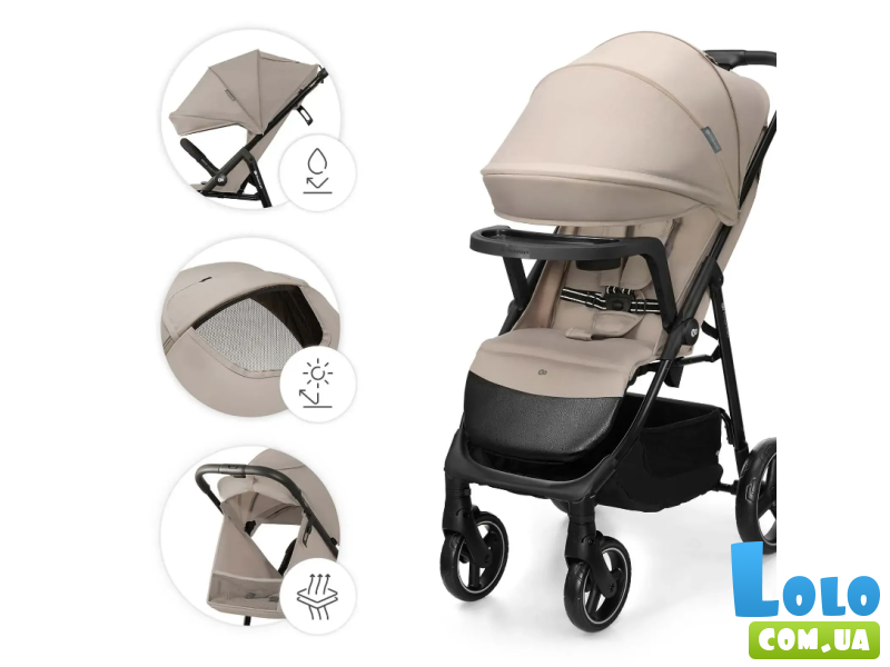Прогулочная коляска Trig 3 Tray, Kinderkraft (Beige)