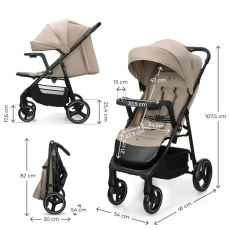 Прогулочная коляска Trig 3 Tray, Kinderkraft (Beige)