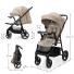 Прогулочная коляска Trig 3 Tray, Kinderkraft (Beige)