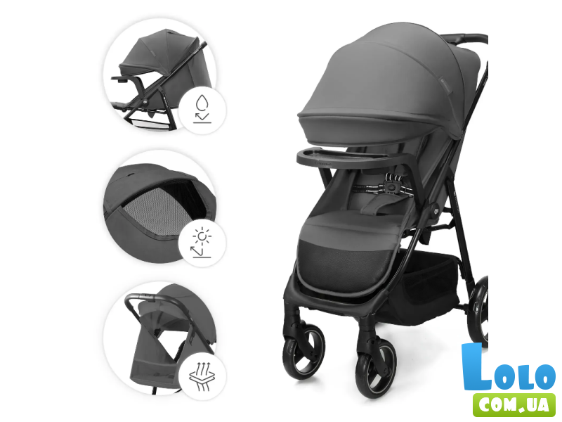 Прогулочная коляска Trig 3 Tray, Kinderkraft (Grey)