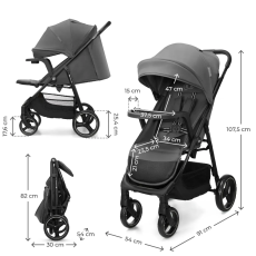 Прогулочная коляска Trig 3 Tray, Kinderkraft (Grey)