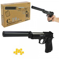 Страйкбольный пистолет детский Airsoft Gun C.19 с патронами