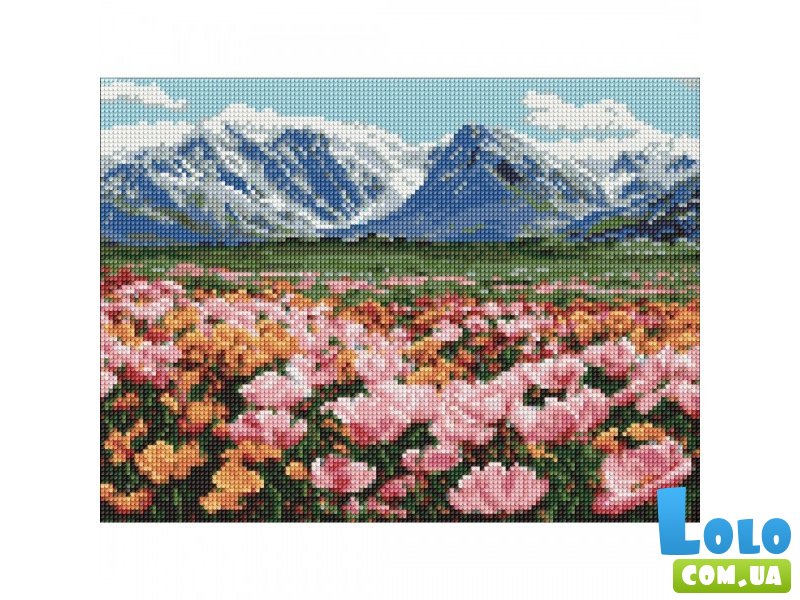Алмазная мозаика Горное поле цветов, Идейка (30х40 см)
