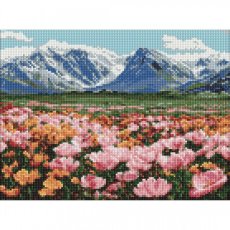 Алмазная мозаика Горное поле цветов, Идейка (30х40 см)
