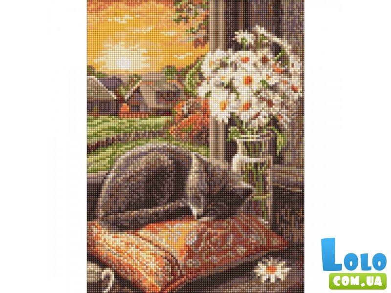 Алмазная мозаика Кошачий сон, Идейка (30х40 см)