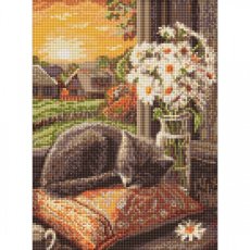 Алмазная мозаика Кошачий сон, Идейка (30х40 см)