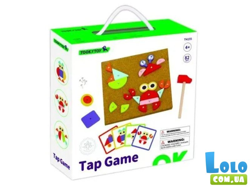 Деревянная игра Аппликация с молоточком, Tooky Toy