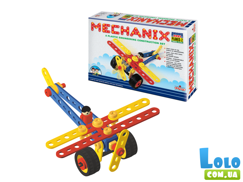 Конструктор полипропиленовый Mechanix Самолет №2, Zephyr (02005), 81 дет.